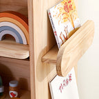 Lumendat Modern Minimalist Kids Pine Wood Rectangular Bookshelf Swivel 4/5 Tiers For Living Room & Bedroom Lumendat