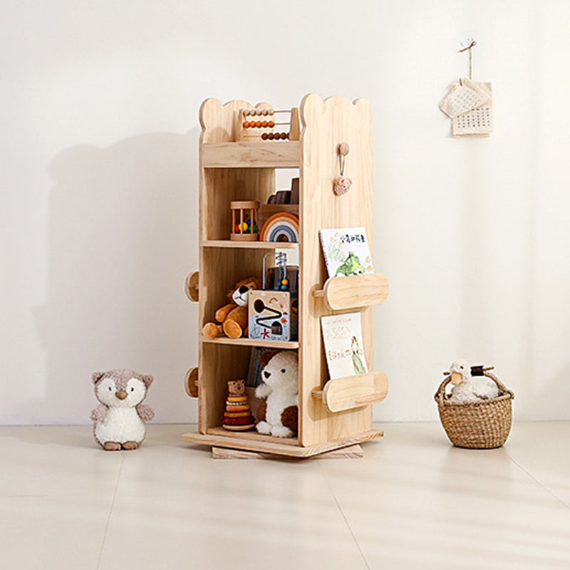 Lumendat Modern Minimalist Kids Pine Wood Rectangular Bookshelf Swivel 4/5 Tiers For Living Room & Bedroom Lumendat