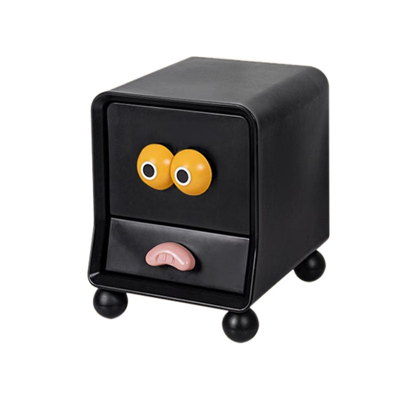 Lumendat Modern Minimalist Square Rectangular PE Kids Cartoon Nightstand 2-Drawer For Bedroom Lumendat