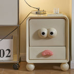 Lumendat Modern Minimalist Square Rectangular PE Kids Cartoon Nightstand 2-Drawer For Bedroom Lumendat
