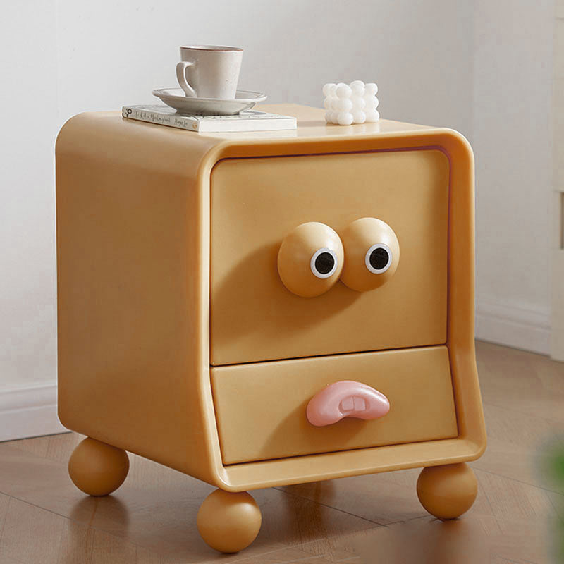Lumendat Modern Minimalist Square Rectangular PE Kids Cartoon Nightstand 2-Drawer For Bedroom Lumendat