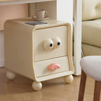 Lumendat Modern Minimalist Square Rectangular PE Kids Cartoon Nightstand 2-Drawer For Bedroom Lumendat