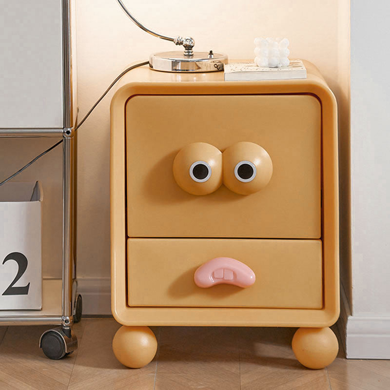 Lumendat Modern Minimalist Square Rectangular PE Kids Cartoon Nightstand 2-Drawer For Bedroom Lumendat