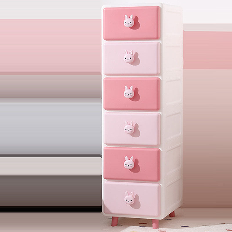 Lumendat Modern Minimalist Square Rectangular Plastic PP Rabbit Bear Kids Storage Cabinet 2/3/4/5/6-Tier For Living Room Lumendat