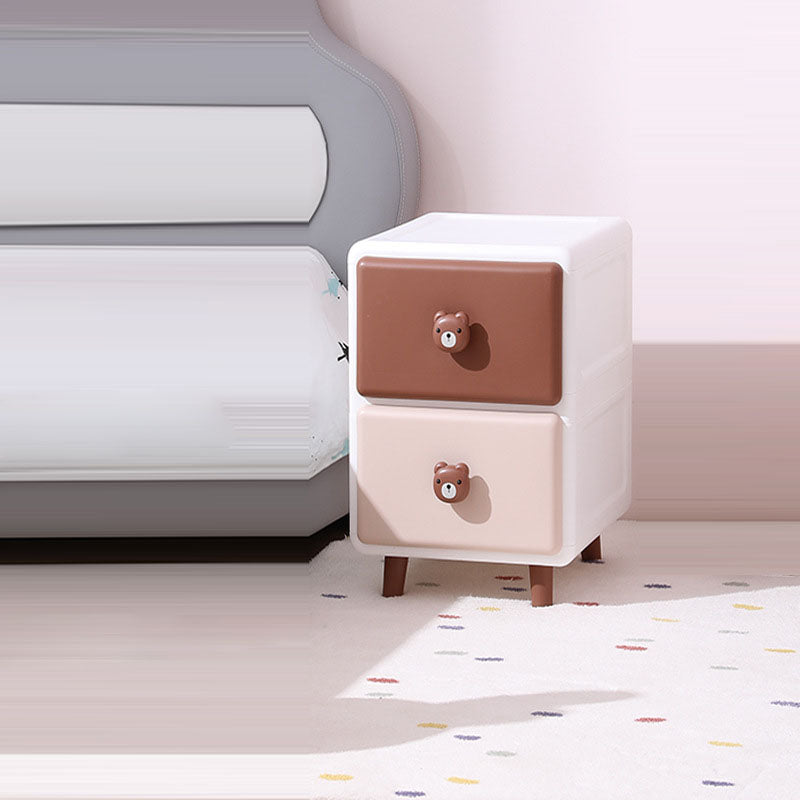 Lumendat Modern Minimalist Square Rectangular Plastic PP Rabbit Bear Kids Storage Cabinet 2/3/4/5/6-Tier For Living Room Lumendat