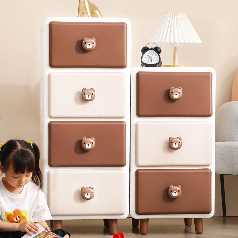 Lumendat Modern Minimalist Square Rectangular Plastic PP Rabbit Bear Kids Storage Cabinet 2/3/4/5/6-Tier For Living Room Lumendat