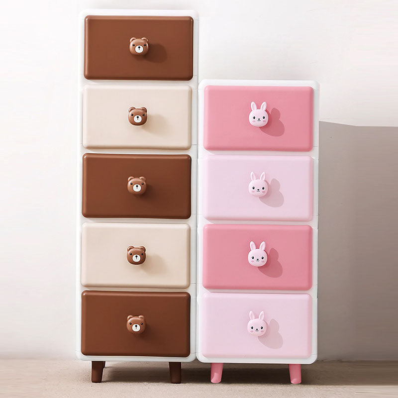 Lumendat Modern Minimalist Square Rectangular Plastic PP Rabbit Bear Kids Storage Cabinet 2/3/4/5/6-Tier For Living Room Lumendat