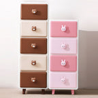 Lumendat Modern Minimalist Square Rectangular Plastic PP Rabbit Bear Kids Storage Cabinet 2/3/4/5/6-Tier For Living Room Lumendat