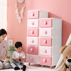 Lumendat Modern Minimalist Square Rectangular Plastic PP Rabbit Bear Kids Storage Cabinet 2/3/4/5/6-Tier For Living Room Lumendat