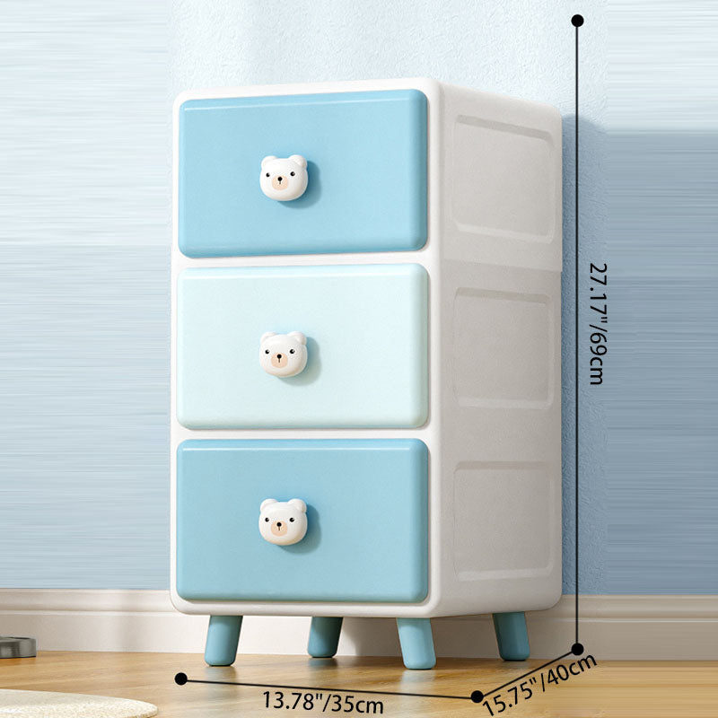 Lumendat Modern Minimalist Square Rectangular Plastic PP Rabbit Bear Kids Storage Cabinet 2/3/4/5/6-Tier For Living Room Lumendat