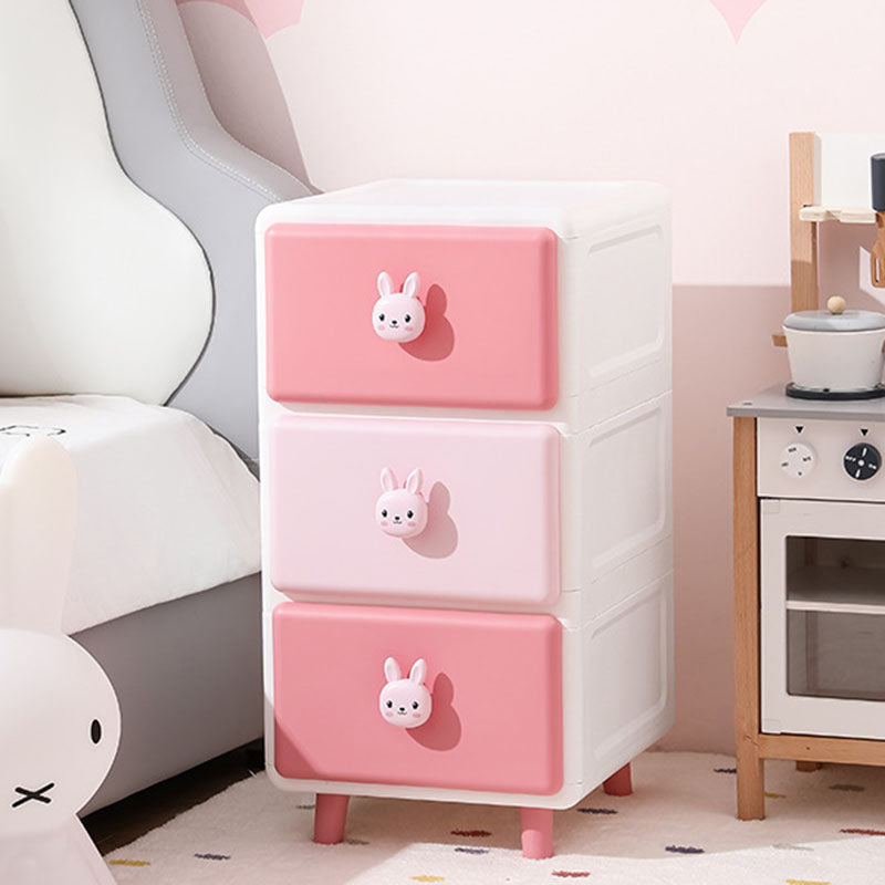 Lumendat Modern Minimalist Square Rectangular Plastic PP Rabbit Bear Kids Storage Cabinet 2/3/4/5/6-Tier For Living Room Lumendat