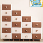Lumendat Modern Minimalist Square Rectangular Plastic PP Rabbit Bear Kids Storage Cabinet 2/3/4/5/6-Tier For Living Room Lumendat