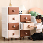 Lumendat Modern Minimalist Square Rectangular Plastic PP Rabbit Bear Kids Storage Cabinet 2/3/4/5/6-Tier For Living Room Lumendat