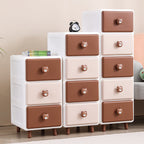 Lumendat Modern Minimalist Square Rectangular Plastic PP Rabbit Bear Kids Storage Cabinet 2/3/4/5/6-Tier For Living Room Lumendat