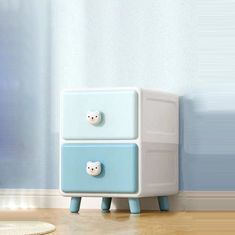 Lumendat Modern Minimalist Square Rectangular Plastic PP Rabbit Bear Kids Storage Cabinet 2/3/4/5/6-Tier For Living Room Lumendat