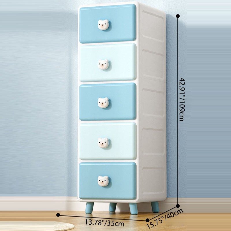 Lumendat Modern Minimalist Square Rectangular Plastic PP Rabbit Bear Kids Storage Cabinet 2/3/4/5/6-Tier For Living Room Lumendat