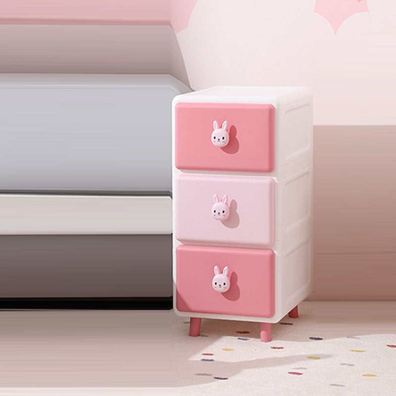 Lumendat Modern Minimalist Square Rectangular Plastic PP Rabbit Bear Kids Storage Cabinet 2/3/4/5/6-Tier For Living Room Lumendat