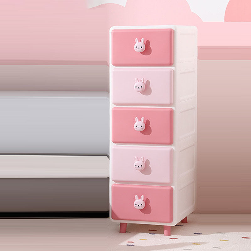 Lumendat Modern Minimalist Square Rectangular Plastic PP Rabbit Bear Kids Storage Cabinet 2/3/4/5/6-Tier For Living Room Lumendat
