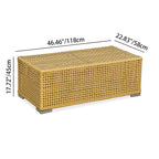 Rustic PE Rattan Weaving Outdoor Coffee Table – 1-Tier Waterproof Design For Outdoor Patio & Garden Lumendat