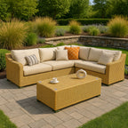 Rustic PE Rattan Weaving Outdoor Coffee Table – 1-Tier Waterproof Design For Outdoor Patio & Garden Lumendat