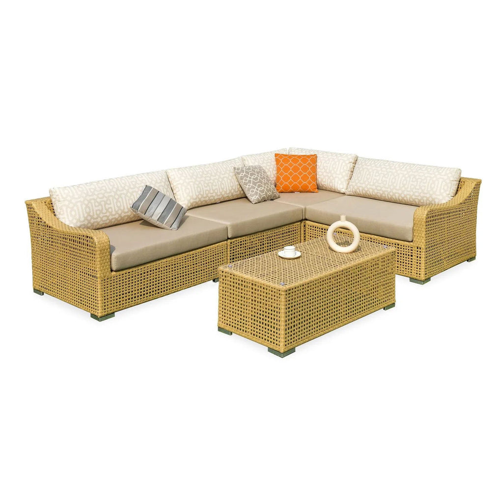 Rustic PE Rattan Weaving Outdoor Coffee Table – 1-Tier Waterproof Design For Outdoor Patio & Garden Lumendat