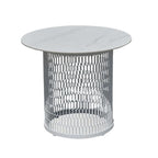 Waterproof Industrial Honeycomb Hollow Outdoor Coffee Table - 1-Tier Durable Stoneware Top For Outdoor Patio & Garden Lumendat