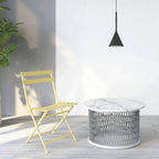 Waterproof Industrial Honeycomb Hollow Outdoor Coffee Table - 1-Tier Durable Stoneware Top For Outdoor Patio & Garden Lumendat