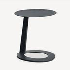 Corrosion-Resistant Minimalist Round Outdoor End Table - 1-Tier Durable Aluminum Frame For Garden & Balcony Lumendat