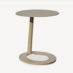 Corrosion-Resistant Minimalist Round Outdoor End Table - 1-Tier Durable Aluminum Frame For Garden & Balcony Lumendat