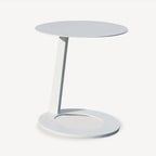 Corrosion-Resistant Minimalist Round Outdoor End Table - 1-Tier Durable Aluminum Frame For Garden & Balcony Lumendat