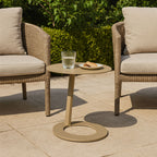 Corrosion-Resistant Minimalist Round Outdoor End Table - 1-Tier Durable Aluminum Frame For Garden & Balcony Lumendat