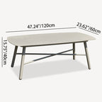 Industrial Rectangular Rounded Edges Outdoor Coffee Table - 4-Legs Sturdy Aluminum Frame For Outdoor Patio & Garden Lumendat