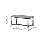 Corrosion-Resistant Rectangular Outdoor Coffee Table - 1-Tier Spacious Stoneware Top For Balcony & Garden Lumendat