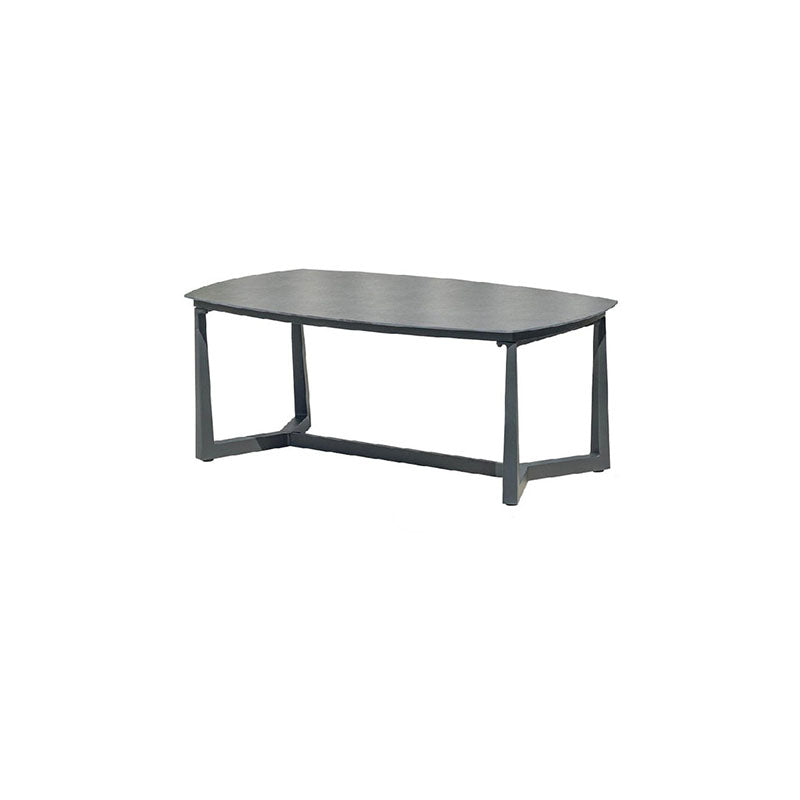 Corrosion-Resistant Rectangular Outdoor Coffee Table - 1-Tier Spacious Stoneware Top For Balcony & Garden Lumendat