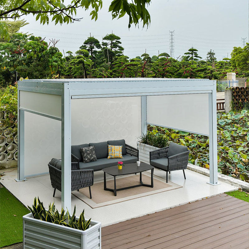 Corrosion-Resistant Rectangular Outdoor Coffee Table - 1-Tier Spacious Stoneware Top For Balcony & Garden Lumendat