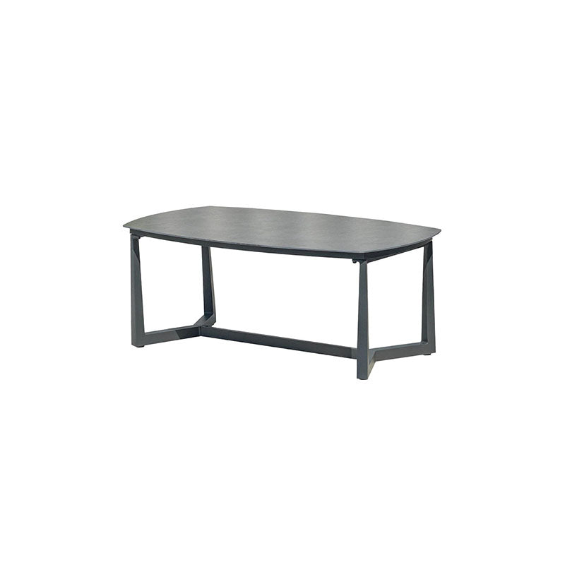 Corrosion-Resistant Rectangular Outdoor Coffee Table - 1-Tier Spacious Stoneware Top For Balcony & Garden Lumendat
