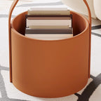 Modern Simplicity Round Cylinder Iron Carbon Steel End Table 1-Storage For Living Room Lumendat