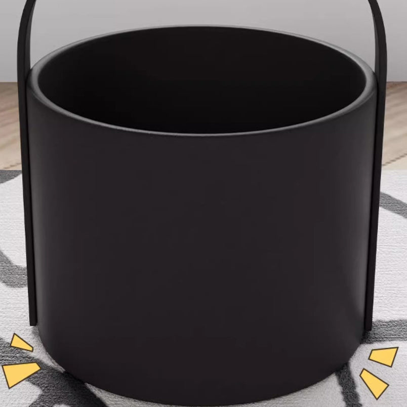 Modern Simplicity Round Cylinder Iron Carbon Steel End Table 1-Storage For Living Room Lumendat