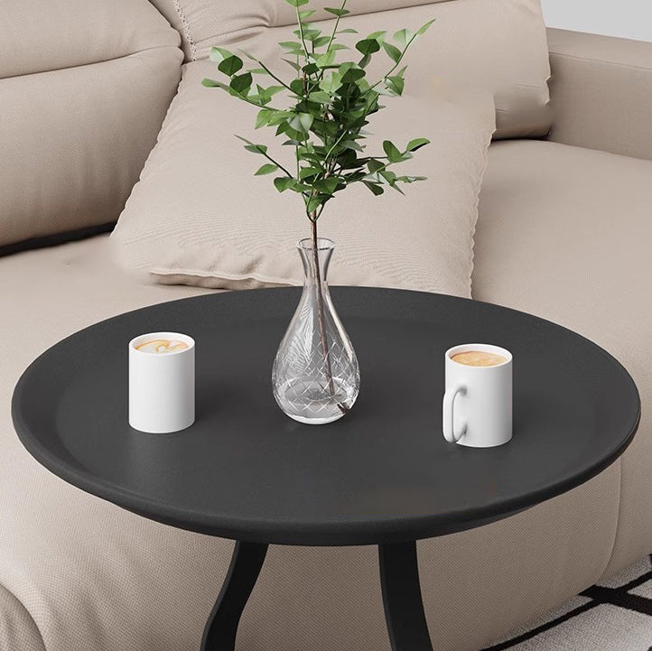 Modern Simplicity Round Cylinder Iron Carbon Steel End Table 1-Storage For Living Room Lumendat