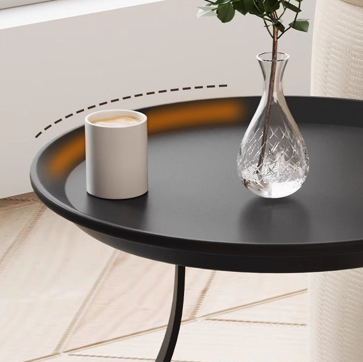 Modern Simplicity Round Cylinder Iron Carbon Steel End Table 1-Storage For Living Room Lumendat