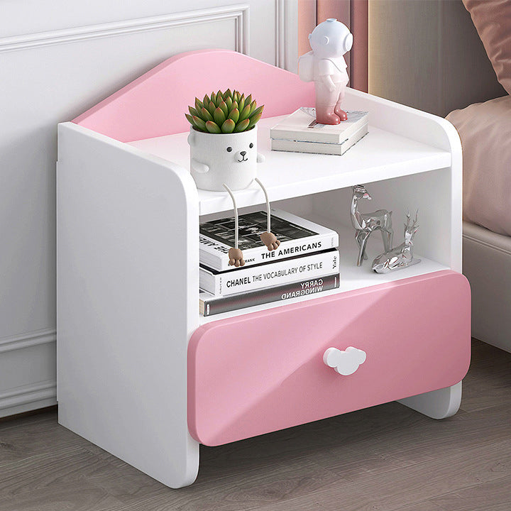 Lumendat Modern Simplicity Kids Plate Rectangular Cloud Handle Nightstand 1/2 Drawer For Bedside Lumendat