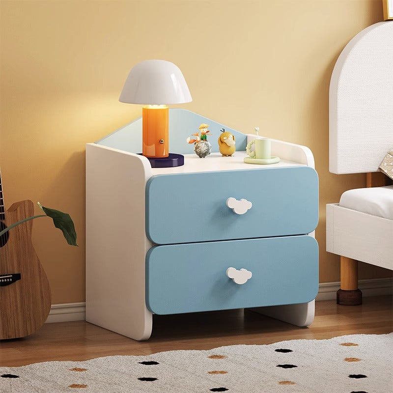 Lumendat Modern Simplicity Kids Plate Rectangular Cloud Handle Nightstand 1/2 Drawer For Bedside Lumendat