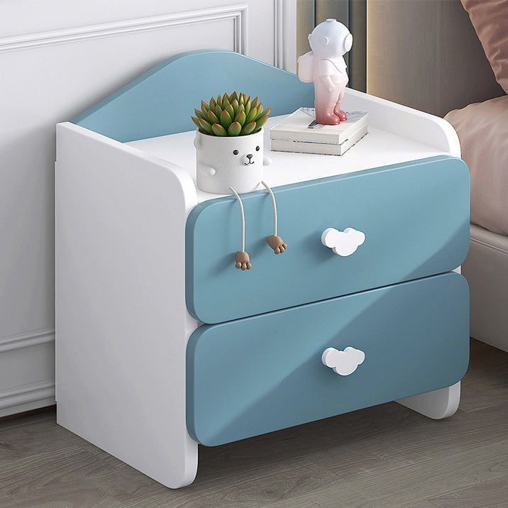 Lumendat Modern Simplicity Kids Plate Rectangular Cloud Handle Nightstand 1/2 Drawer For Bedside Lumendat