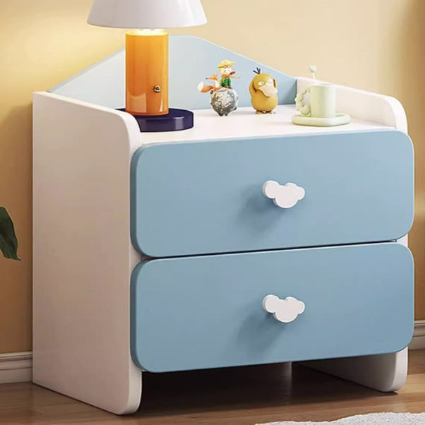 Lumendat Modern Simplicity Kids Plate Rectangular Cloud Handle Nightstand 1/2 Drawer For Bedside Lumendat