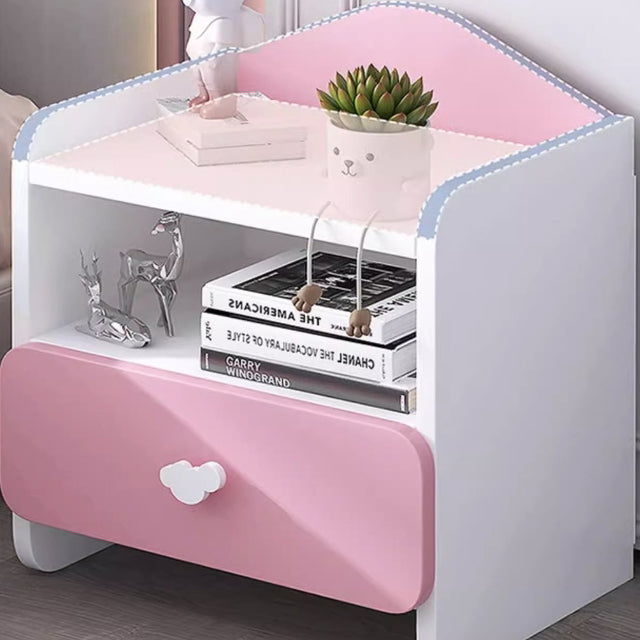 Lumendat Modern Simplicity Kids Plate Rectangular Cloud Handle Nightstand 1/2 Drawer For Bedside Lumendat