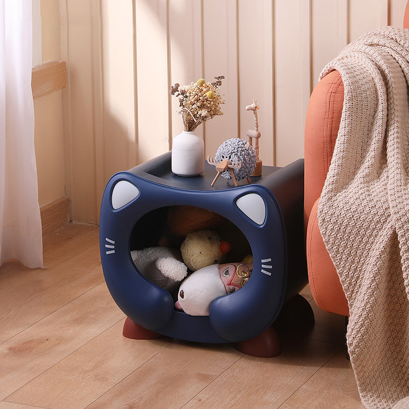 Lumendat Contemporary Creative PP Kids Cartoon Cat Nightstand 1-Storage Stackable For Bedside Lumendat