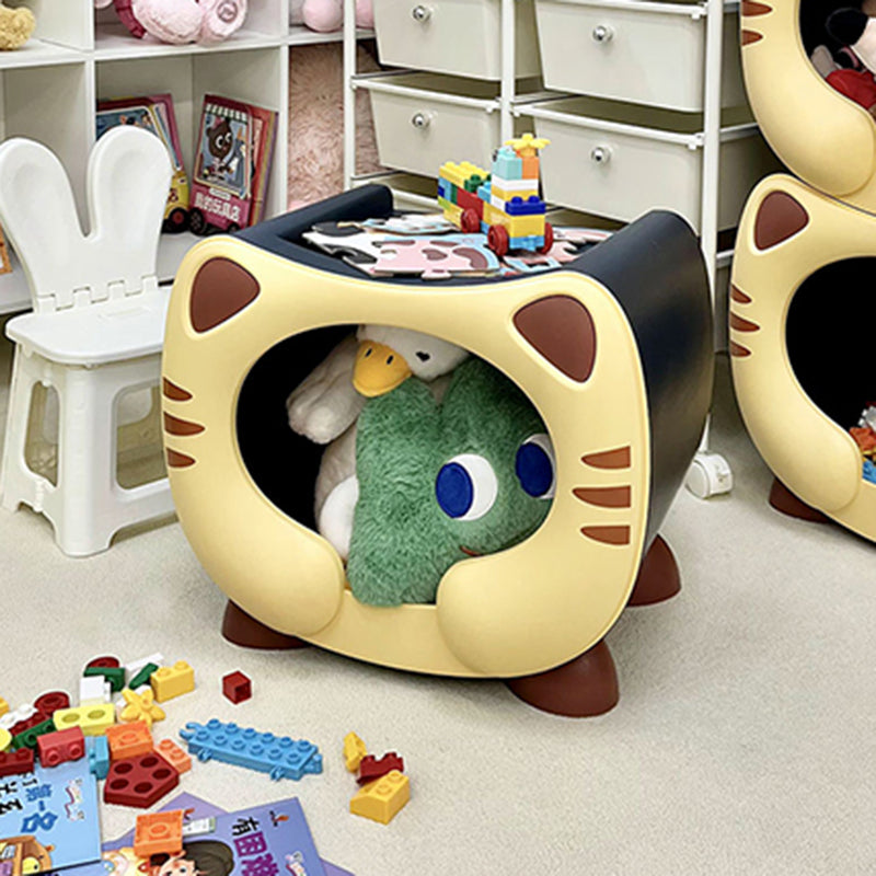 Lumendat Contemporary Creative PP Kids Cartoon Cat Nightstand 1-Storage Stackable For Bedside Lumendat