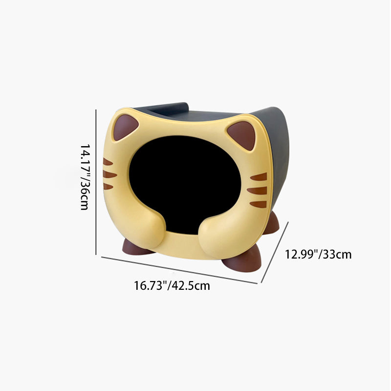 Lumendat Contemporary Creative PP Kids Cartoon Cat Nightstand 1-Storage Stackable For Bedside Lumendat