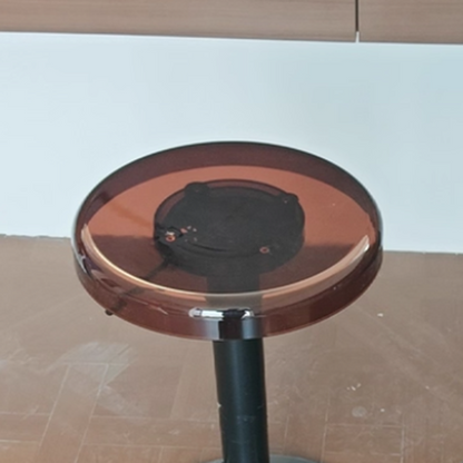 Modern Luxury Acrylic Carbon Steel Round Bar Stool For Dining Room