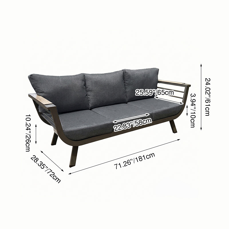 Contemporary Scandinavian Aluminum Outdoor Patio Sofa - 1/3 Seater For Balcony & Outdoor Lumendat